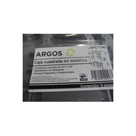 CAJA CUADRADA NO METÁLICA  CON 9 ORIFICIOS ROSCADOS DE 1/2 O 3/4 GRIS ARGOS CAPC719G