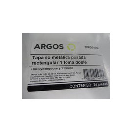 TAPA NO METÁLICA PESADA RECTANGULAR PARA 1 TOMA DOBLE GRIS ARGOS TPRD013G